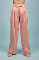 Pantaloni palazzo in lamé oro rosa image