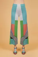 Pantaloni multicolore in maglia jacquard metallizzata image