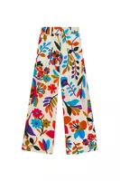 Abstract tropical floral print trousers  image