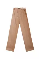 Pantaloni a righe miste beige e marrone fulvo image