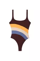 Aubergine striped swimsuit  image