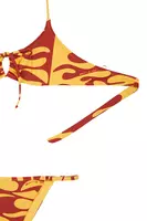 Sunny yellow swirl print bikini set  image