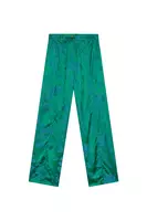 Pantaloni in jacquard con rose verde smeraldo image