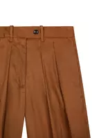 Mocha brown pleated palazzo trousers  image
