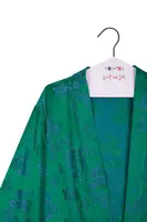 Emerald Green Rose Jacquard Kimono image