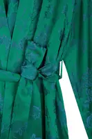 Kimono jacquard con rose verde smeraldo image