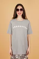 Grey exhausted t-shirt image