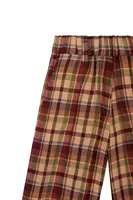 Brown and burgundy plaid trousers  image