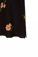 Black floral posey print silk camisole with lace trim image