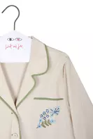 Embroidered Beige Shirt Jacket  image