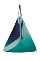 Blue and aqua colour block pleated bag  image