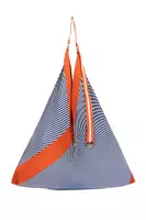 Borsa plissettata a righe arancioni e blu reale image