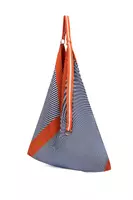 Orange and royal blue stripe pleated bag image