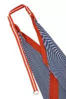 Orange and royal blue stripe pleated bag image