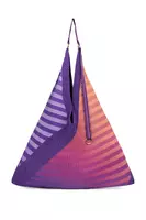 Borsa plissettata a righe ombré viola image