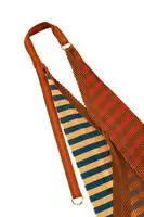 Tan ombré stripe pleated bag image