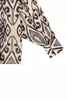 Ink blue and ivory geometric print shirt image