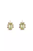 Mint Green Oval sparkly drop earrings  image
