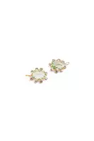 Mint Green Oval sparkly drop earrings  image
