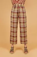 Pantaloni a quadri marroni e bordeaux image