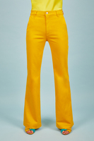 Teal flared trousers image