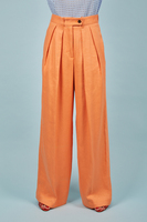 White pleated palazzo trousers image