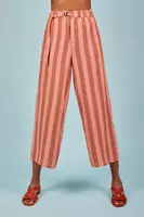 Pantaloni a righe rosa cipria image