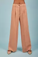 Pantaloni in lino rosa cipria image