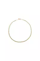 Double chain necklace with bright green beads  image