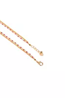 Double chain necklace with raspberry pink beads  image