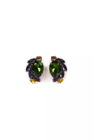 Royal Blue and green sparkly clip on earrings  image