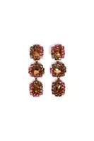 Sparkly Honey and Rose Rectangular Drop Earrings  image