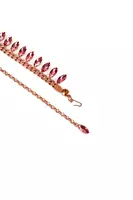 Collana a catena con gocce rosa scintillanti image