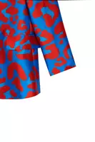 Blazer animalier blu cobalto e rosso image