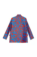 Blazer animalier blu cobalto e rosso image