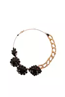 Black floral chain necklace  image
