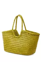 Mustard Woven Leather Tote Bag  image