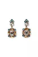 Sparkly honey and aqua drop earrings  image