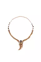 Statement chain necklace with toothlike pendant  image