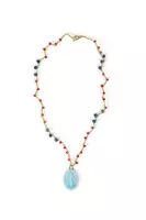 Sky Blue Madonna Charm Necklace image