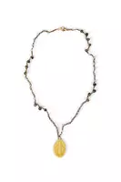 Lemon Yellow Madonna Charm Necklace image