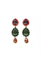 Statement jewel tone pendant earrings  image