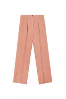 Pantaloni in lino rosa cipria image