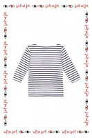 Je m'en fous marinière with Navy and white stripes   image