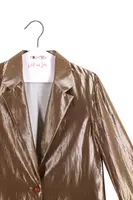 Antique gold metallic boyfriend blazer  image