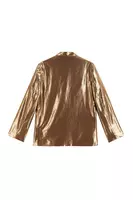 Antique gold metallic boyfriend blazer  image