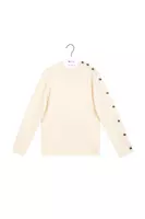 Ivory ribbed sweater with orb buttons  image