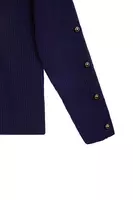 Navy blue ribbed sweater with orb buttons  image