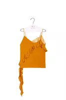 Saffron yellow camisole with ruffles  image