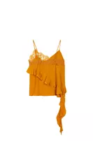 Saffron yellow camisole with ruffles  image